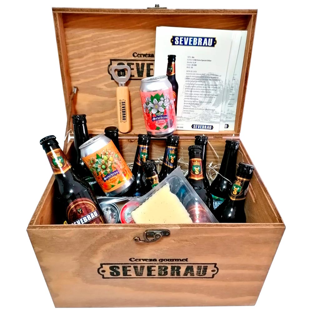 Caja de madera para regalar cerveza. Caja para pack de cerveza regalo.